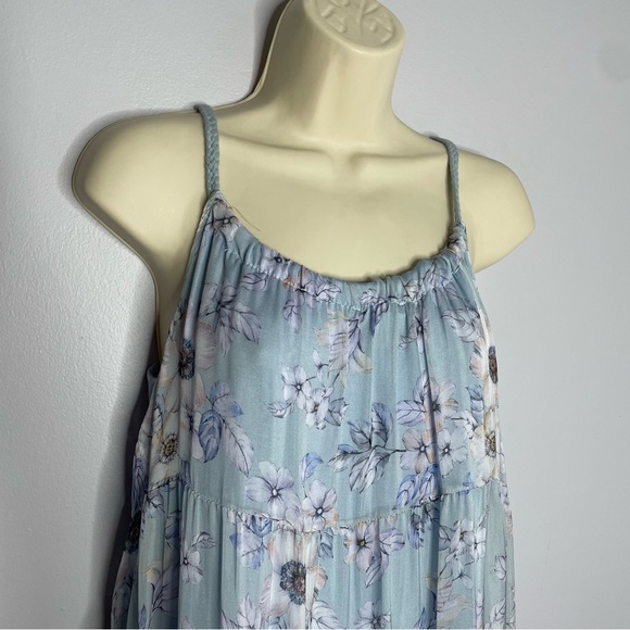 Elena Baldi Silk Blend Tiered Floral Maxi Dress - Picture 2 of 14